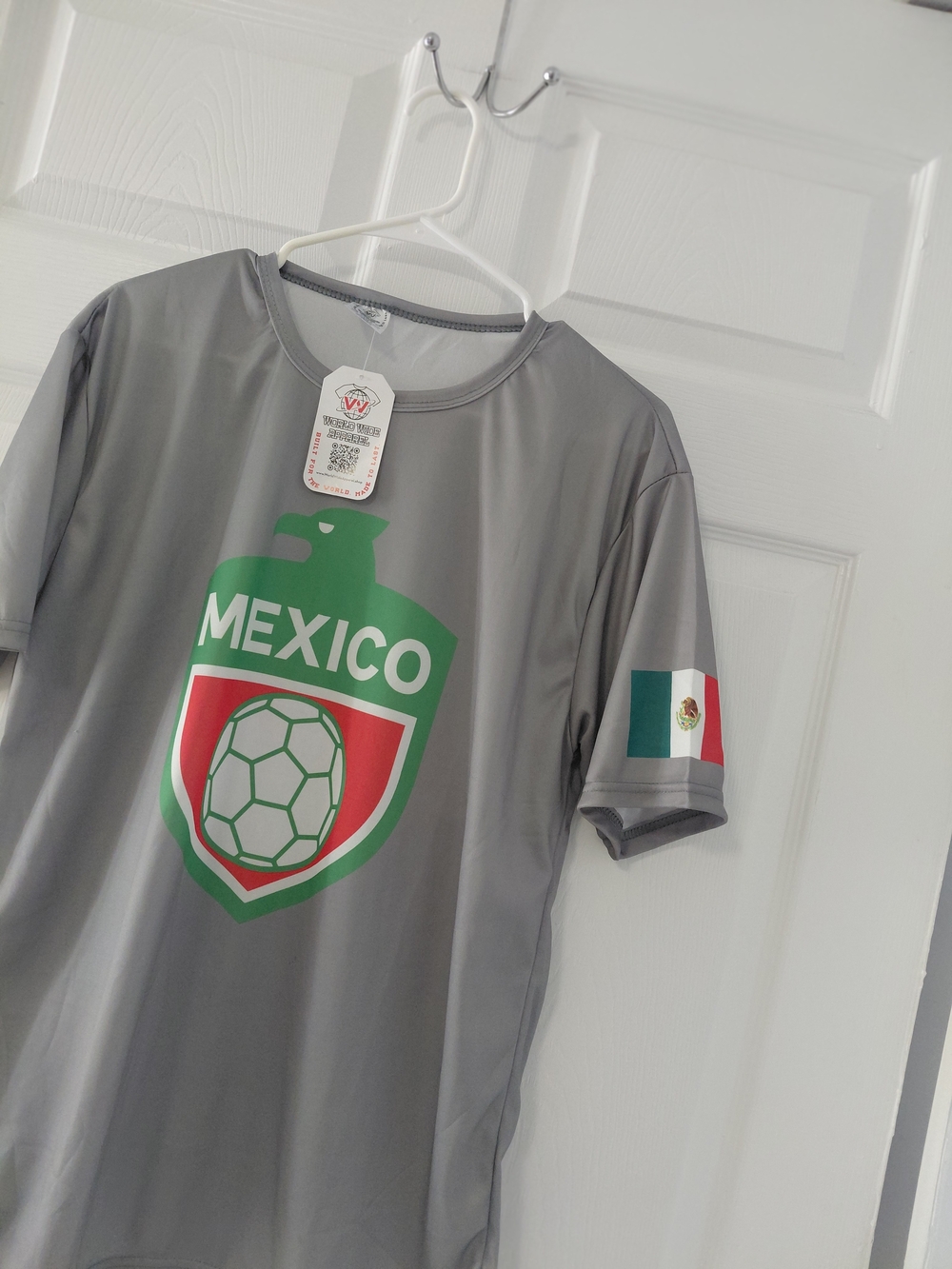 Mexico Crest Kids' Soccer Shirt - Gray/Green/Red